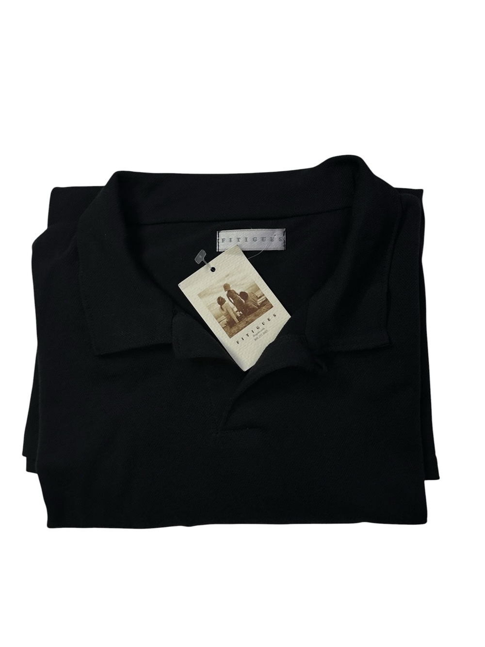 NWT Fitigues Black Performance Polo Shirt Men’s Short Sleeve Golf Casual Size L